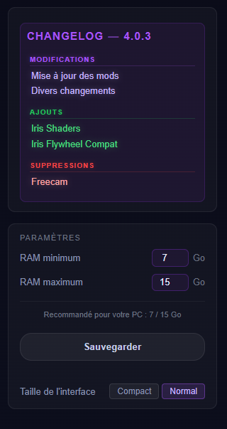Paramètres launcher
